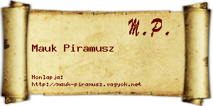 Mauk Piramusz névjegykártya